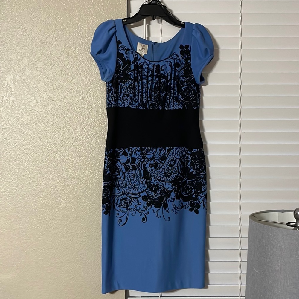 Suzi Chin blue and black dress